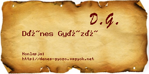Dénes Győző névjegykártya
